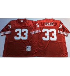 Men San Francisco 49ers 33 Roger Craig Red M&N Throwback Jersey