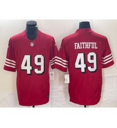 Men San Francisco 49ers 49 Faithful New Red 2023 F U S E  Vapor Untouchable Limited Stitched Football Jersey