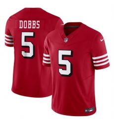 Men San Francisco 49ers 5 Josh Dobbs New Red 2024 F U S E Vapor Untouchable Limited Stitched Football Jersey
