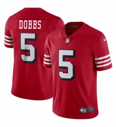 Men San Francisco 49ers 5 Josh Dobbs New Red Vapor Untouchable Limited Stitched Football Jersey