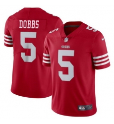 Men San Francisco 49ers 5 Josh Dobbs Red Vapor Untouchable Limited Stitched Football Jersey