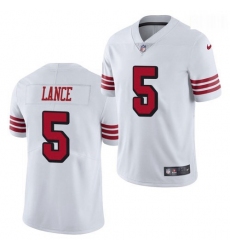 Men San Francisco 49ers #5 Trey Lance Jersey White 2021 Color Rush Limited