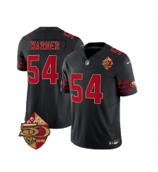 Men San Francisco 49ers 54 Fred Warner Black 2023 F U S E  50th Patch Vapor Limited Stitched Football Jersey