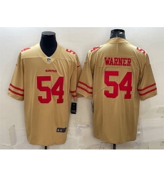 Men San Francisco 49ers 54 Fred Warner Gold Stitched Football Jersey