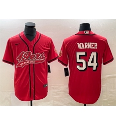 Men San Francisco 49ers 54 Fred Warner New Red Cool Base Stitched Baseball Jersey