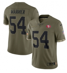 Men San Francisco 49ers 54 Fred Warner Olive 2022 Salute To Service Limited Stitched Jersey
