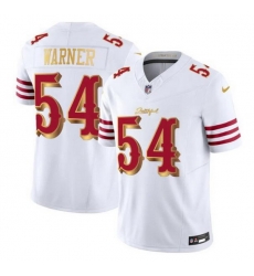 Men San Francisco 49ers 54 Fred Warner White Gold 2025 F U S E Rivalries Vapor Limited Stitched Football Jersey