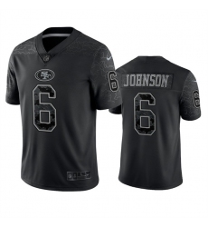 Men San Francisco 49ers 6 Marcus Johnson Black Reflective Limited Stitched Football Jersey