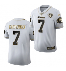 Men San Francisco 49ers 7 Colin Kaepernick White Gold 75th Anniversary Stitched Jersey