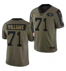 Men San Francisco 49ers 71 Trent Williams 2021 New Salute To Service Limited Jersey