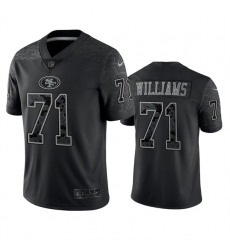Men San Francisco 49ers 71 Trent Williams Black Reflective Limited Stitched Football Jersey