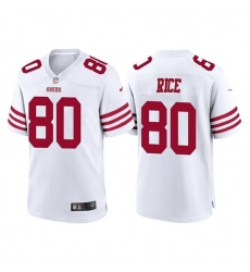 Men San Francisco 49ers 80 Jerry Rice 2022 New White Stitched Game Jersey