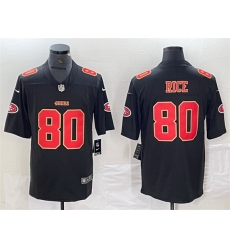 Men San Francisco 49ers 80 Jerry Rice Black Vapor Untouchable Limited Stitched Jersey