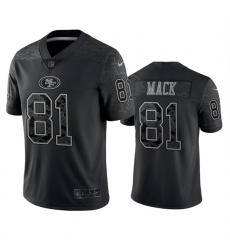 Men San Francisco 49ers 81 Austin Mack Black Reflective Limited Stitched Football Jersey