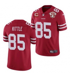 Men San Francisco 49ers 85 George Kittle 2021 Red With C Patch 75th Anniversary Vapor Untouchable Limited NFL Jersey
