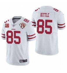 Men San Francisco 49ers 85 George Kittle 2021 White With C Patch 75th Anniversary Vapor Untouchable Limited Stitched jersey