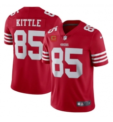 Men San Francisco 49ers 85 George Kittle 2022 Red With 1 Star C Patch Vapor Untouchable Limited Stitched Football Jersey