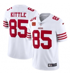 Men San Francisco 49ers 85 George Kittle 2022 White With 1 Star C Patch Vapor Untouchable Limited Stitched Football Jersey