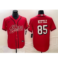 Men San Francisco 49ers 85 George Kittle New Red Cool Base Stitched Baseball Jersey