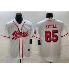 Men San Francisco 49ers 85 George Kittle New White Cool Base Stitched Baseball Jersey