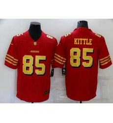 Men San Francisco 49ers 85 George Kittle Red Gold 2021 Vapor Untouchable Stitched NFL Nike Limited Jersey