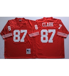 Men San Francisco 49ers 87 Dwight Clark Red M&N Throwback Jersey