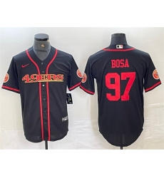 Men San Francisco 49ers 97 Nick Bosa Black With Patch Cool Base Stitched Baseball Jersey