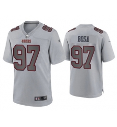 Men San Francisco 49ers 97 Nick Bosa Grey Atmosphere Fashion Stitched Game Jersey