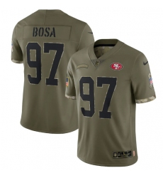 Men San Francisco 49ers 97 Nick Bosa Olive 2022 Salute To Service Limited Stitched Jersey