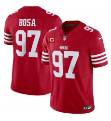 Men San Francisco 49ers 97 Nick Bosa Red 2023 F U S E  With 2 Star C Patch Vapor Untouchable Limited Stitched Football Jersey