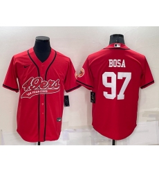 Men San Francisco 49ers 97 Nick Bosa Red Cool Base Stitched Baseball Jersey