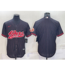 Men San Francisco 49ers Blank Black With Patch Cool Base Stitched Baseball Jersey