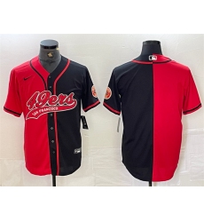 Men San Francisco 49ers Blank Red Black Split With Patch Cool Base Stitched Baseball Jersey