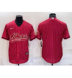 Men San Francisco 49ers Blank Red With Patch Cool Base Stitched Baseball Jersey