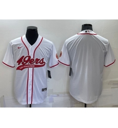 Men San Francisco 49ers Blank White Cool Base Stitched Baseball Jersey