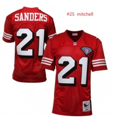 Men San Francisco 49ers Mitchell Red Throwback Jersey