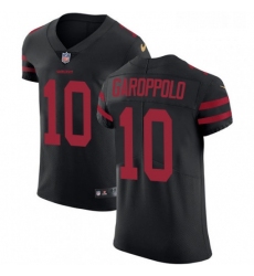 Mens Nike San Francisco 49ers 10 Jimmy Garoppolo Black Alternate Vapor Untouchable Elite Player NFL Jersey