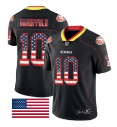 Mens Nike San Francisco 49ers 10 Jimmy Garoppolo Limited Black Rush USA Flag NFL Jersey