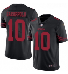 Mens Nike San Francisco 49ers 10 Jimmy Garoppolo Limited Black Rush Vapor Untouchable NFL Jersey