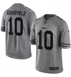 Mens Nike San Francisco 49ers 10 Jimmy Garoppolo Limited Gray Gridiron NFL Jersey