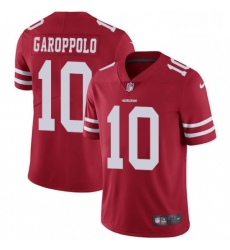 Mens Nike San Francisco 49ers 10 Jimmy Garoppolo Red Team Color Vapor Untouchable Limited Player NFL Jersey