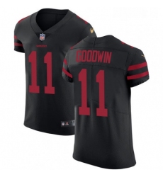 Mens Nike San Francisco 49ers 11 Marquise Goodwin Black Alternate Vapor Untouchable Elite Player NFL Jersey