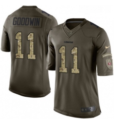 Mens Nike San Francisco 49ers 11 Marquise Goodwin Limited Green Salute to Service NFL Jersey