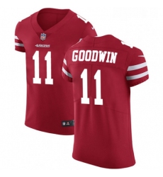 Mens Nike San Francisco 49ers 11 Marquise Goodwin Red Team Color Vapor Untouchable Elite Player NFL Jersey