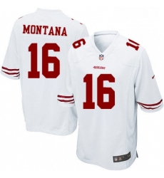 Mens Nike San Francisco 49ers 16 Joe Montana Game White NFL Jersey
