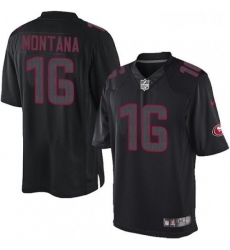 Mens Nike San Francisco 49ers 16 Joe Montana Limited Black Impact NFL Jersey