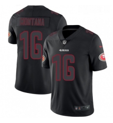 Mens Nike San Francisco 49ers 16 Joe Montana Limited Black Rush Impact NFL Jersey