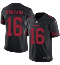 Mens Nike San Francisco 49ers 16 Joe Montana Limited Black Rush Vapor Untouchable NFL Jersey