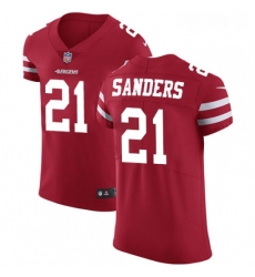 Mens Nike San Francisco 49ers 21 Deion Sanders Red Team Color Vapor Untouchable Elite Player NFL Jersey