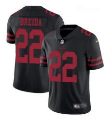 Mens Nike San Francisco 49ers 22 Matt Breida Black Vapor Untouchable Limited Player NFL Jersey